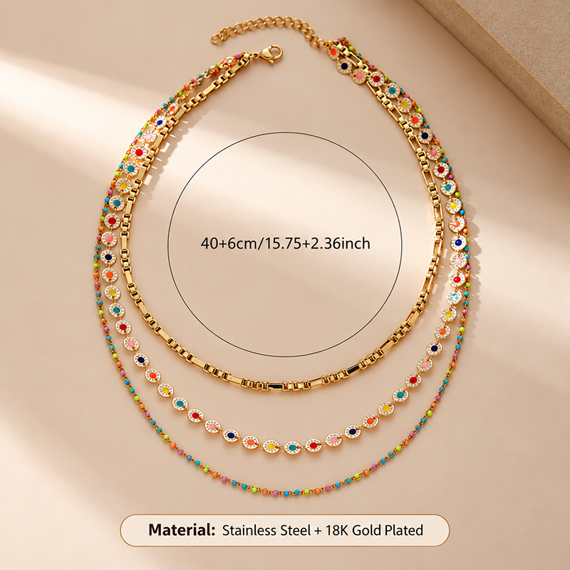 Colorful Layered Beaded Necklace