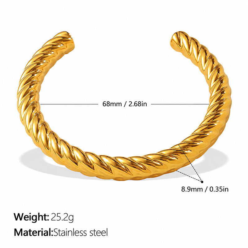 Sculptural Textured Cuff Bracelet