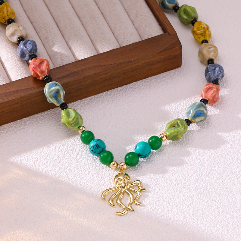 Colorful Octopus Beaded Necklace